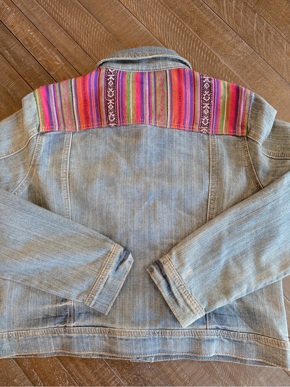 Vintage Y2K Hot Kiss Patchwork Denim Jacket Women’s XL - Picture 4 of 6